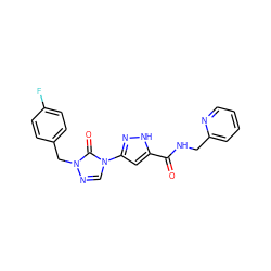 O=C(NCc1ccccn1)c1cc(-n2cnn(Cc3ccc(F)cc3)c2=O)n[nH]1 ZINC000199285283