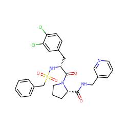 O=C(NCc1cccnc1)[C@@H]1CCCN1C(=O)[C@@H](Cc1ccc(Cl)c(Cl)c1)NS(=O)(=O)Cc1ccccc1 ZINC000027196550