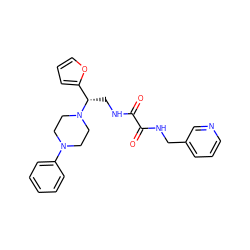 O=C(NCc1cccnc1)C(=O)NC[C@@H](c1ccco1)N1CCN(c2ccccc2)CC1 ZINC000056945243