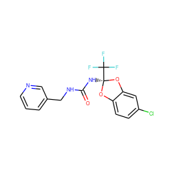 O=C(NCc1cccnc1)N[C@@]1(C(F)(F)F)Oc2ccc(Cl)cc2O1 ZINC000000646286