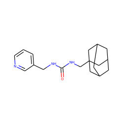 O=C(NCc1cccnc1)NCC12CC3CC(CC(C3)C1)C2 ZINC000053250080