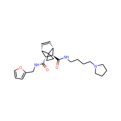 O=C(NCc1ccco1)[C@@H]1[C@@H]2C=C[C@H]([C@H]1C(=O)NCCCCN1CCCC1)C21CC1 ZINC000168593821