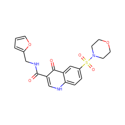 O=C(NCc1ccco1)c1c[nH]c2ccc(S(=O)(=O)N3CCOCC3)cc2c1=O ZINC000004004700