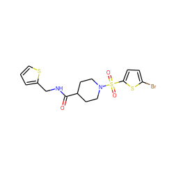 O=C(NCc1cccs1)C1CCN(S(=O)(=O)c2ccc(Br)s2)CC1 ZINC000002498772