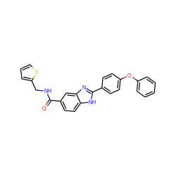 O=C(NCc1cccs1)c1ccc2[nH]c(-c3ccc(Oc4ccccc4)cc3)nc2c1 ZINC000095589720