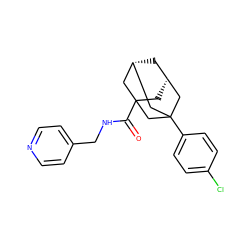 O=C(NCc1ccncc1)C12C[C@H]3C[C@@H](C1)CC(c1ccc(Cl)cc1)(C3)C2 ZINC000018182079