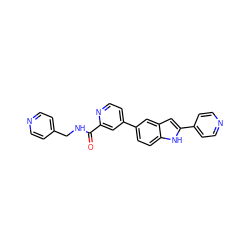 O=C(NCc1ccncc1)c1cc(-c2ccc3[nH]c(-c4ccncc4)cc3c2)ccn1 ZINC000115831878