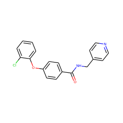 O=C(NCc1ccncc1)c1ccc(Oc2ccccc2Cl)cc1 ZINC000299868895