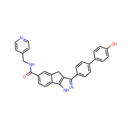 O=C(NCc1ccncc1)c1ccc2c(c1)Cc1c(-c3ccc(-c4ccc(O)cc4)cc3)n[nH]c1-2 ZINC000028714098