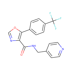 O=C(NCc1ccncc1)c1ncoc1-c1ccc(C(F)(F)F)cc1 ZINC000073312042