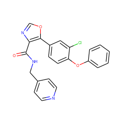 O=C(NCc1ccncc1)c1ncoc1-c1ccc(Oc2ccccc2)c(Cl)c1 ZINC000073298441