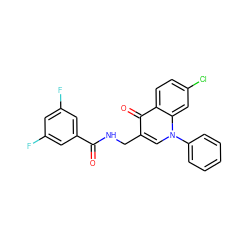 O=C(NCc1cn(-c2ccccc2)c2cc(Cl)ccc2c1=O)c1cc(F)cc(F)c1 ZINC000096170149