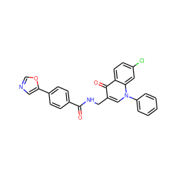 O=C(NCc1cn(-c2ccccc2)c2cc(Cl)ccc2c1=O)c1ccc(-c2cnco2)cc1 ZINC000096170137