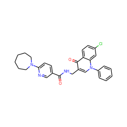 O=C(NCc1cn(-c2ccccc2)c2cc(Cl)ccc2c1=O)c1ccc(N2CCCCCC2)nc1 ZINC000096170160