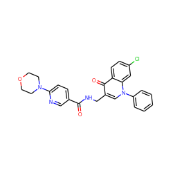 O=C(NCc1cn(-c2ccccc2)c2cc(Cl)ccc2c1=O)c1ccc(N2CCOCC2)nc1 ZINC000096170130