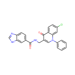 O=C(NCc1cn(-c2ccccc2)c2cc(Cl)ccc2c1=O)c1ccc2nc[nH]c2c1 ZINC000142282649