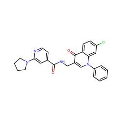 O=C(NCc1cn(-c2ccccc2)c2cc(Cl)ccc2c1=O)c1ccnc(N2CCCC2)c1 ZINC000096170122