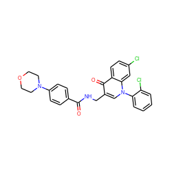 O=C(NCc1cn(-c2ccccc2Cl)c2cc(Cl)ccc2c1=O)c1ccc(N2CCOCC2)cc1 ZINC000096170192