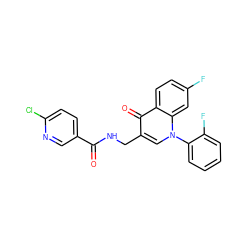 O=C(NCc1cn(-c2ccccc2F)c2cc(F)ccc2c1=O)c1ccc(Cl)nc1 ZINC000096170197