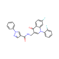 O=C(NCc1cn(-c2ccccc2F)c2cc(F)ccc2c1=O)c1cnn(-c2ccccc2)c1 ZINC000096170195