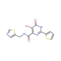 O=C(NCc1cncs1)c1nc(-c2cccs2)[nH]c(=O)c1O ZINC000049050036