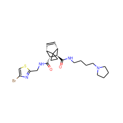 O=C(NCc1nc(Br)cs1)[C@@H]1[C@@H]2C=C[C@H]([C@H]1C(=O)NCCCCN1CCCC1)C21CC1 ZINC000168424174