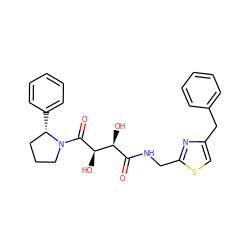 O=C(NCc1nc(Cc2ccccc2)cs1)[C@H](O)[C@@H](O)C(=O)N1CCC[C@@H]1c1ccccc1 ZINC000045339023