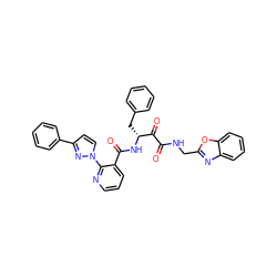 O=C(NCc1nc2ccccc2o1)C(=O)[C@@H](Cc1ccccc1)NC(=O)c1cccnc1-n1ccc(-c2ccccc2)n1 ZINC000117717939