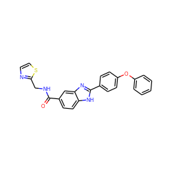 O=C(NCc1nccs1)c1ccc2[nH]c(-c3ccc(Oc4ccccc4)cc3)nc2c1 ZINC000059032045