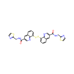 O=C(NCc1nccs1)c1cnc2c(SSc3cccc4cc(C(=O)NCc5nccs5)cnc34)cccc2c1 ZINC001772574939