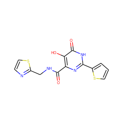 O=C(NCc1nccs1)c1nc(-c2cccs2)[nH]c(=O)c1O ZINC000049066622