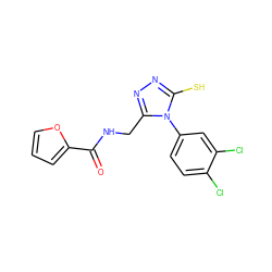 O=C(NCc1nnc(S)n1-c1ccc(Cl)c(Cl)c1)c1ccco1 ZINC000004059264