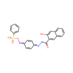 O=C(NN=C1C=CC(=NOS(=O)(=O)c2ccccc2)C=C1)c1cc2ccccc2cc1O ZINC000002066658