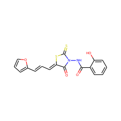 O=C(NN1C(=O)/C(=C/C=C/c2ccco2)SC1=S)c1ccccc1O ZINC000005478356