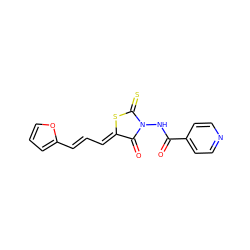 O=C(NN1C(=O)/C(=C/C=C/c2ccco2)SC1=S)c1ccncc1 ZINC000013122593