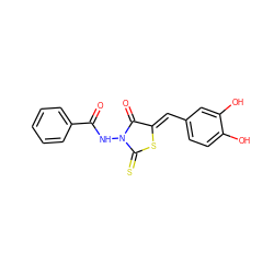 O=C(NN1C(=O)/C(=C/c2ccc(O)c(O)c2)SC1=S)c1ccccc1 ZINC000000969850