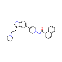 O=C(NN1CC=C(c2ccc3[nH]cc(CCN4CCCC4)c3c2)CC1)c1cccc2ccccc12 ZINC000027852237