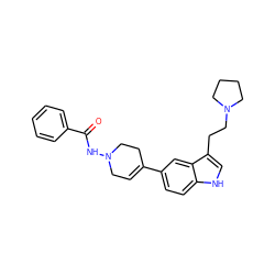 O=C(NN1CC=C(c2ccc3[nH]cc(CCN4CCCC4)c3c2)CC1)c1ccccc1 ZINC000027853747