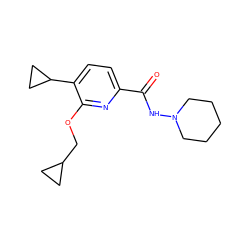 O=C(NN1CCCCC1)c1ccc(C2CC2)c(OCC2CC2)n1 ZINC000150234013