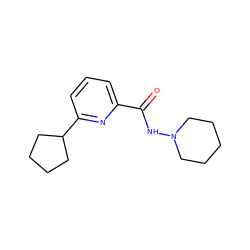 O=C(NN1CCCCC1)c1cccc(C2CCCC2)n1 ZINC000150233604