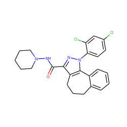 O=C(NN1CCCCC1)c1nn(-c2ccc(Cl)cc2Cl)c2c1CCCc1ccccc1-2 ZINC000013676085