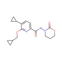 O=C(NN1CCCOC1=O)c1ccc(C2CC2)c(OCC2CC2)n1 ZINC000207742931