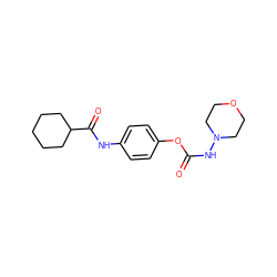 O=C(NN1CCOCC1)Oc1ccc(NC(=O)C2CCCCC2)cc1 ZINC000029466500