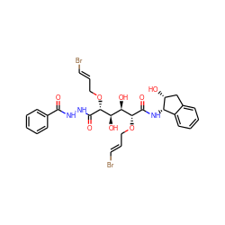 O=C(NNC(=O)[C@H](OC/C=C/Br)[C@H](O)[C@@H](O)[C@@H](OC/C=C/Br)C(=O)N[C@H]1c2ccccc2C[C@H]1O)c1ccccc1 ZINC000028526134