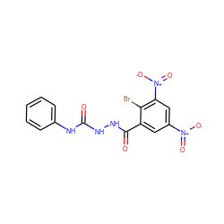 O=C(NNC(=O)c1cc([N+](=O)[O-])cc([N+](=O)[O-])c1Br)Nc1ccccc1 ZINC000002894260