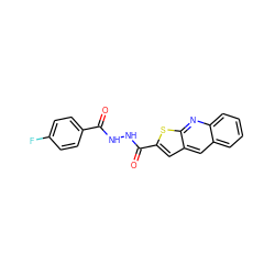 O=C(NNC(=O)c1cc2cc3ccccc3nc2s1)c1ccc(F)cc1 ZINC000001399203