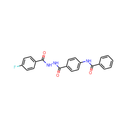 O=C(NNC(=O)c1ccc(NC(=O)c2ccccc2)cc1)c1ccc(F)cc1 ZINC000002853699