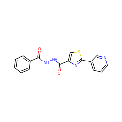 O=C(NNC(=O)c1csc(-c2cccnc2)n1)c1ccccc1 ZINC000000172311