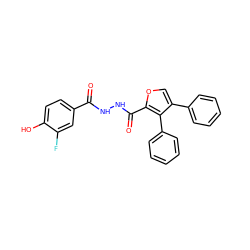 O=C(NNC(=O)c1occ(-c2ccccc2)c1-c1ccccc1)c1ccc(O)c(F)c1 ZINC000147279948