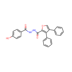 O=C(NNC(=O)c1occ(-c2ccccc2)c1-c1ccccc1)c1ccc(O)cc1 ZINC000146247419